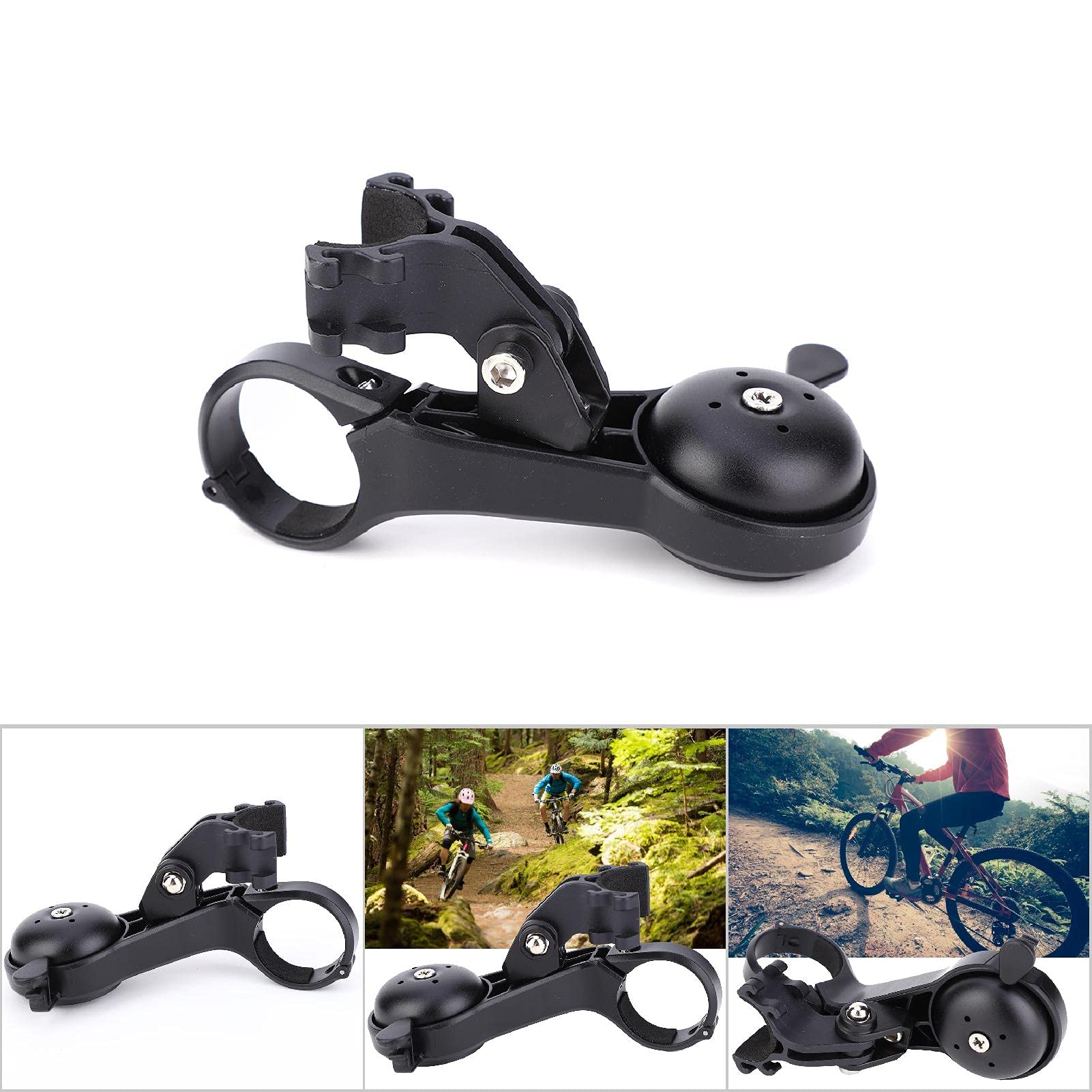Wspornik komputera rowerowego i uchwyt na dzwonek, uchwyt na kierownicę 31,8 mm do rowerów górskich/szosowych, wielofunkcyjny stolik kodowy z gniazdem na kamerę sportową, lekki, wytrzymały plastik (A)