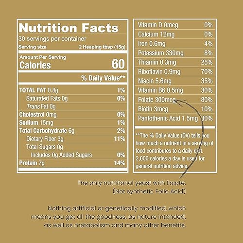 Vista 2 de Condimento nutricional de copos de levadura, Nooch para sustituto de polvo de queso vegano, 3 libras - 100% puro no fortificado, sin azúcar, Kosher