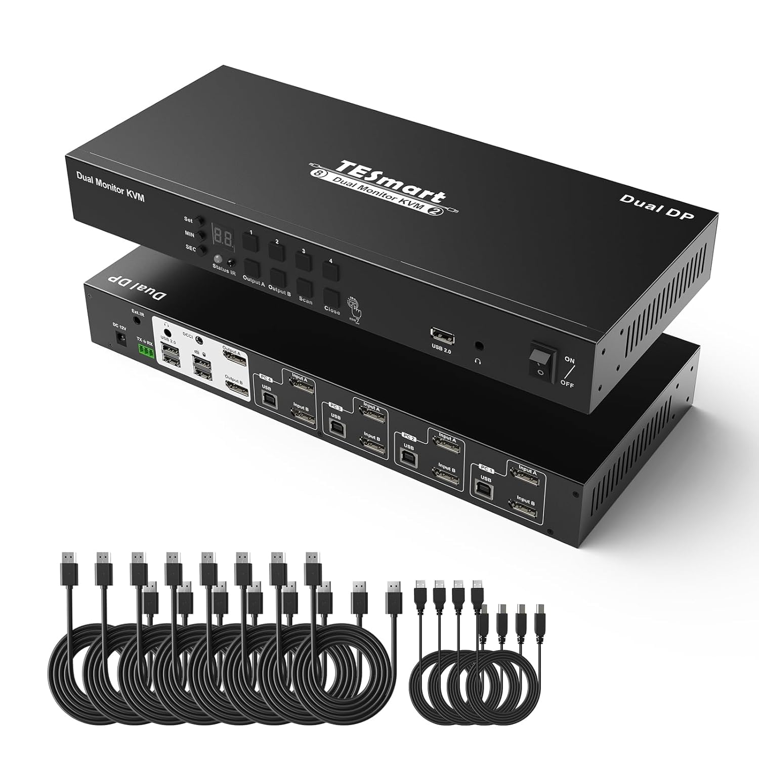 Amazon.com: TESmart 4 Port KVM Switch Dual Monitor DisplayPort, 4K