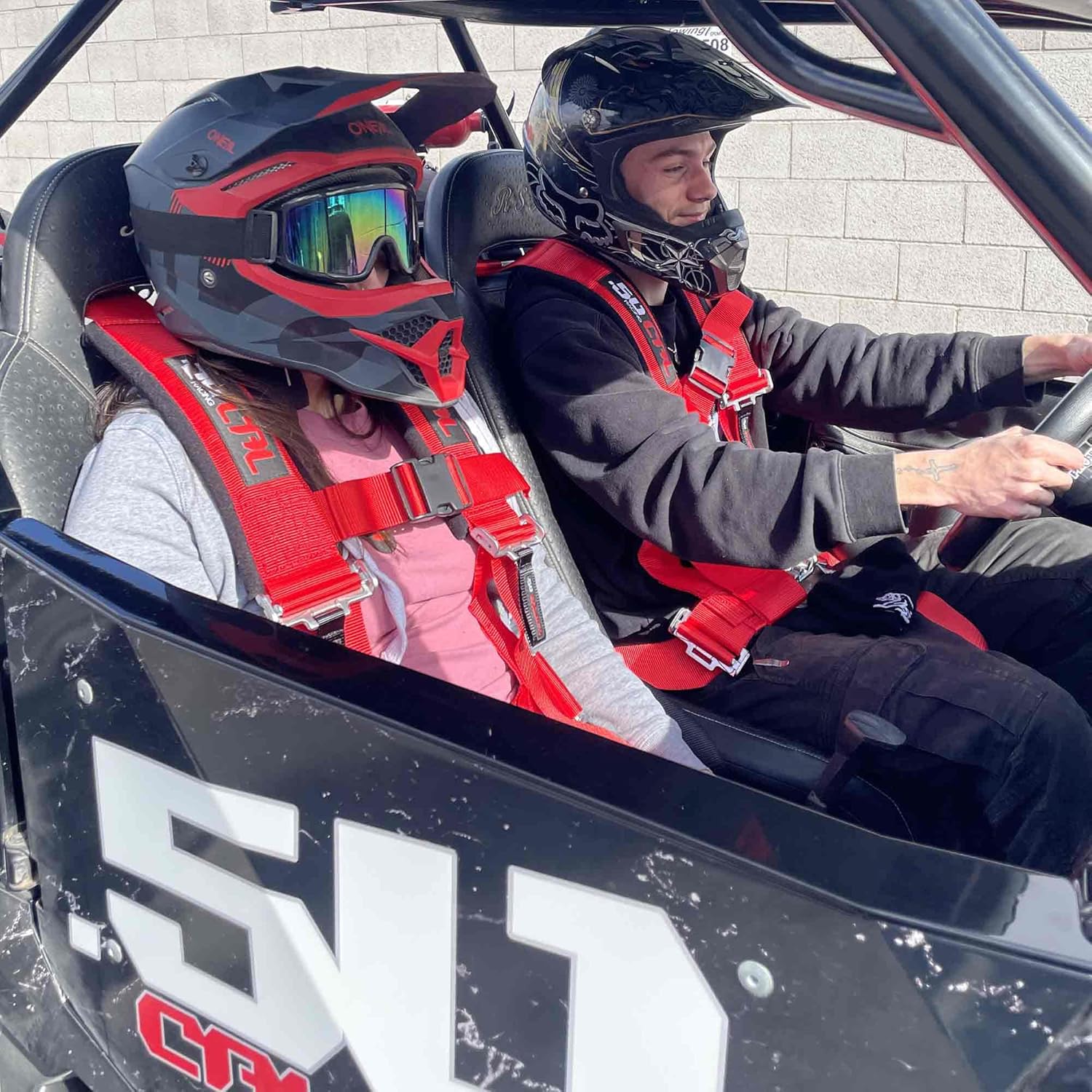 4 Point Harness & Bypass Plug for Bucket Seat, 9 Color Options, Works with Polaris RZR, Race Car, UTV (Sold Individually)