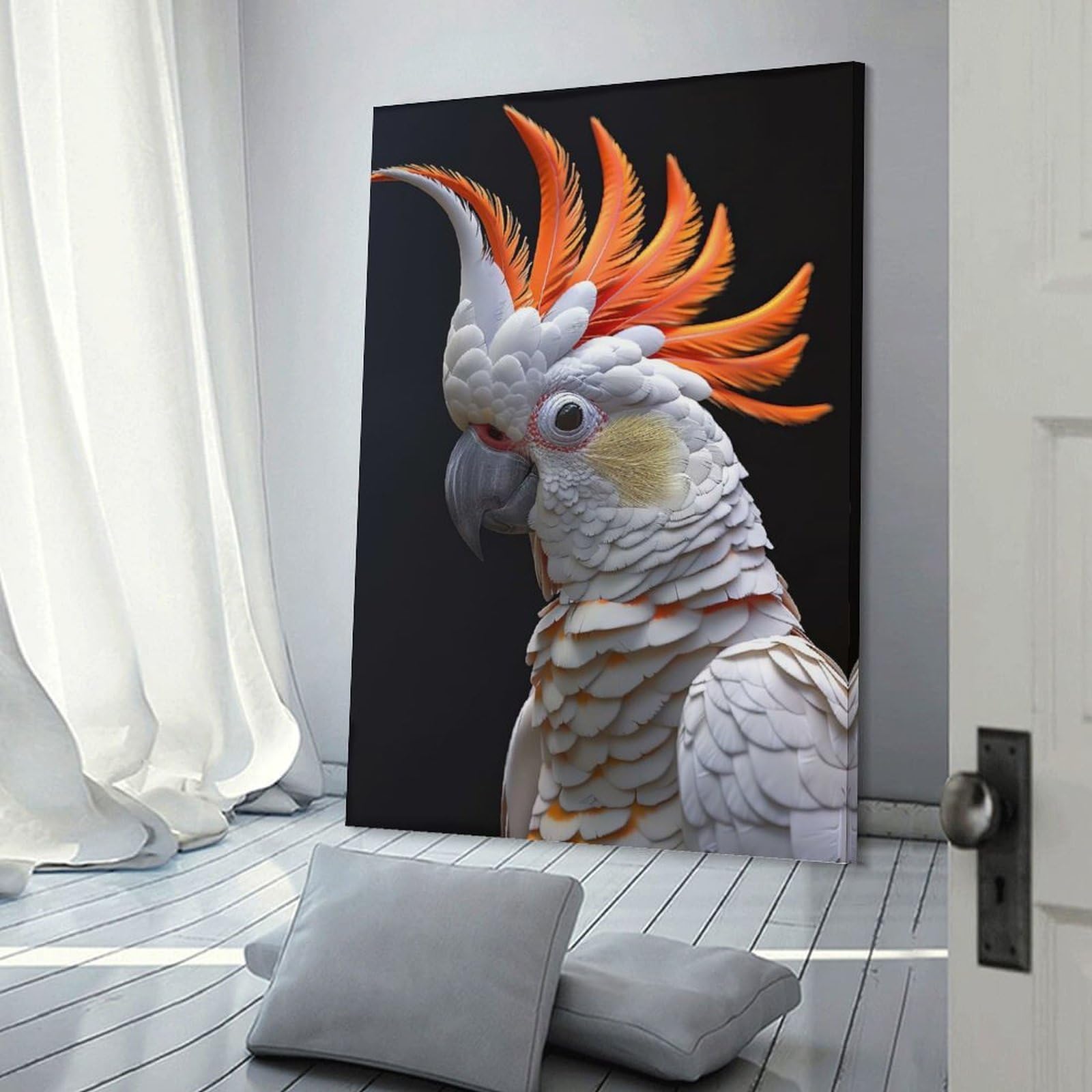 Junmoney Canvas Wall Art Cockatoo, 24x36inch(60x90cm), for Corridors, Hallways Or Apartment Entries, Decorative Canvas Styling for Entry Areas