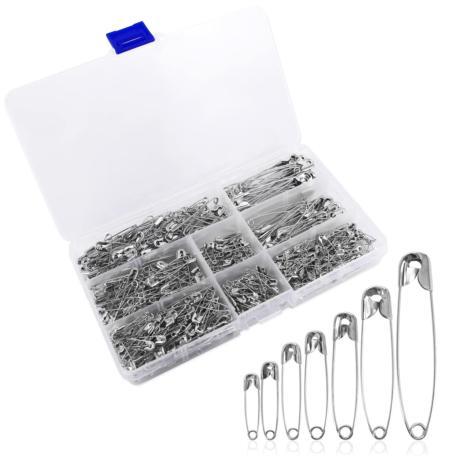 YULIKTOR Safety Pins, Safety Pins Assorted, 460 Pack, Assorted Safety Pins, Safety Pin, Small Safety Pins, Safety Pins Bulk, Large Safety Pins, Safety Pins for Clothes