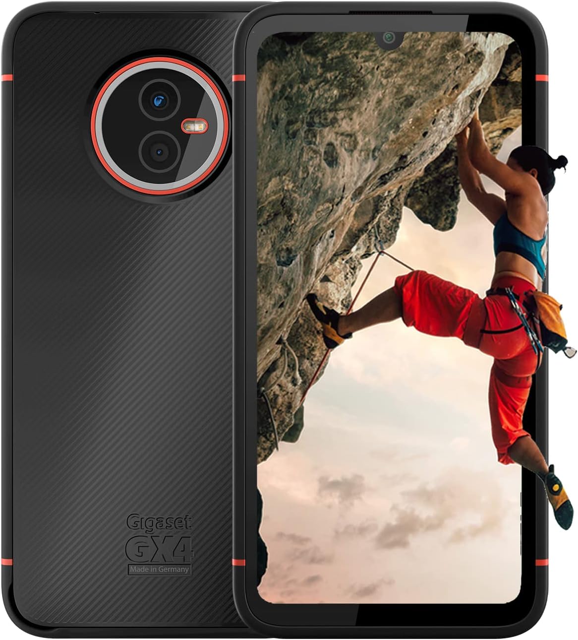 Gigaset GX4 Outdoor Smartphone - Military Standard - Dust & Waterproof IP68-6.1" HD+ V-Notch Display with Corning Gorilla Glass - 64GB+4GB RAM - 48MP Camera - Fast Charging - Android 12, Black