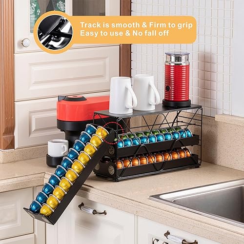 Miniatura 4 de Flagship Para Nespresso - Soporte para cápsulas cajón grande Mullti Tier Coffee Pod Holder Vertuo 3 niveles 60 cápsulas