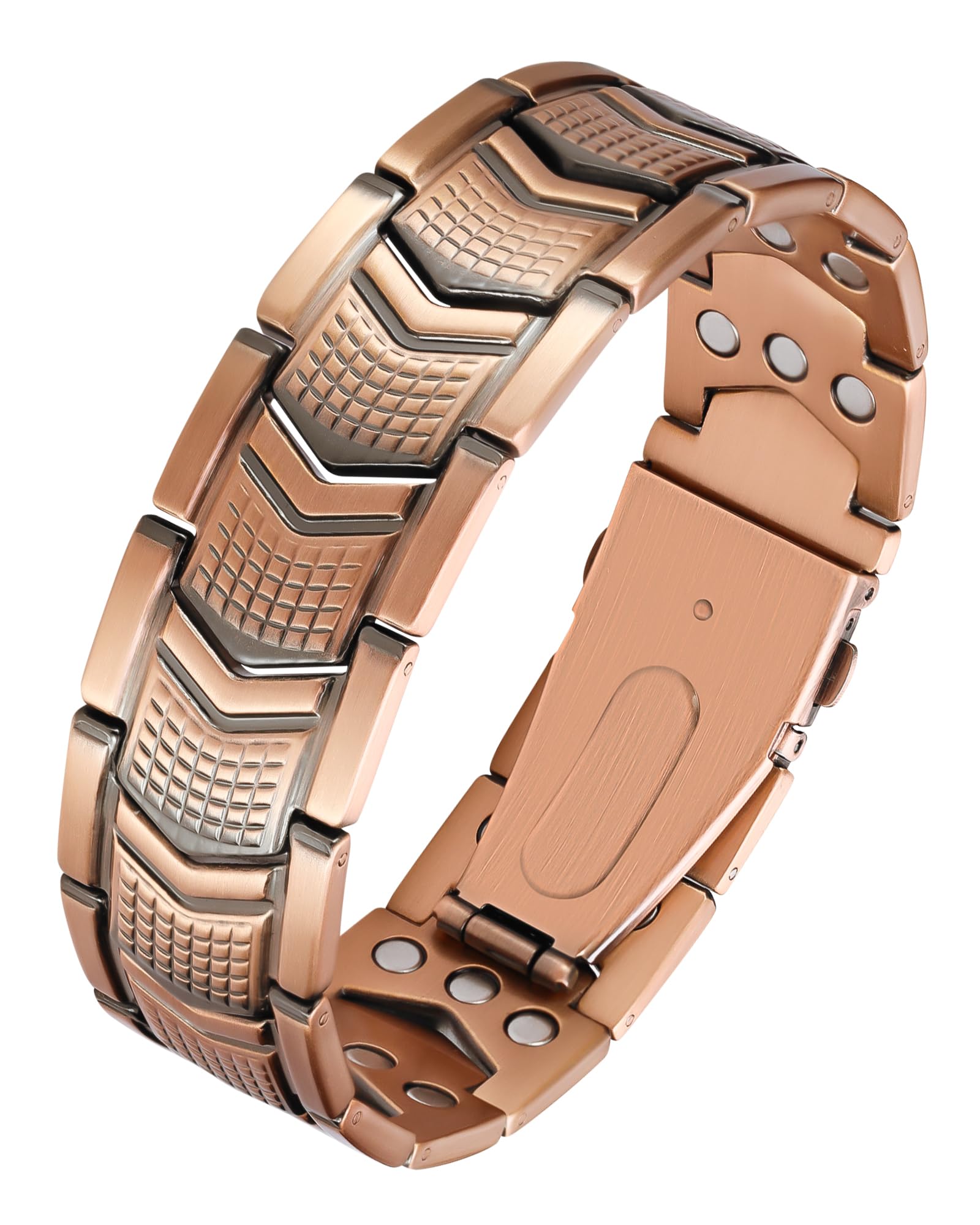 Jecanori3X Ultra Strength Magnetic Bracelet for Men Copper Bracelet - 57 Magnets (3800 Gauss) with Adjust Tool and Jewelry Gift Box