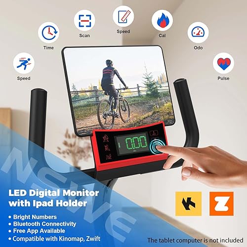 Miniatura 2 de Vanswe Recumbent Exercise Bike for Adults Seniors - Cardio Workout at Home with Magnetic Resistance 380 lbs Weight Capacity LED Monitor Bluetooth