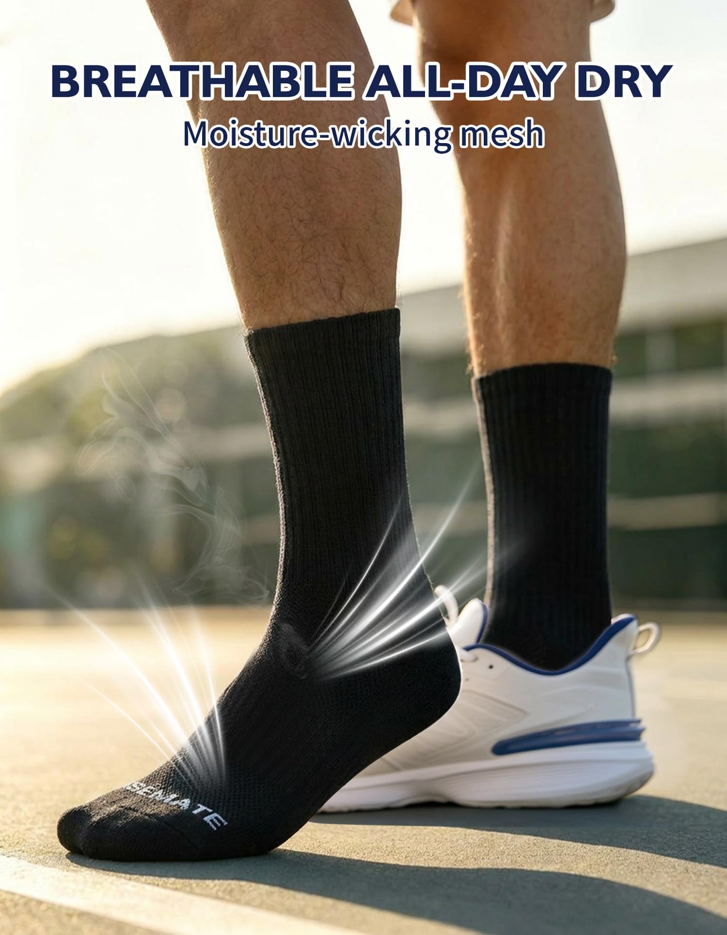 CLOSEMATE 6 Pares Calcetines Deporte Largos Hombre Antiampollas Compresión Running Senderismo
