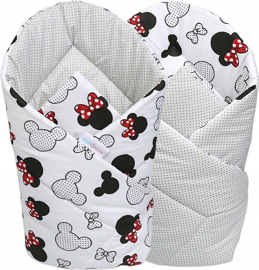 Baby Swaddle Wrap, Soft Breathable Cotton Blanket for Newborns Dots grey/little Mouse