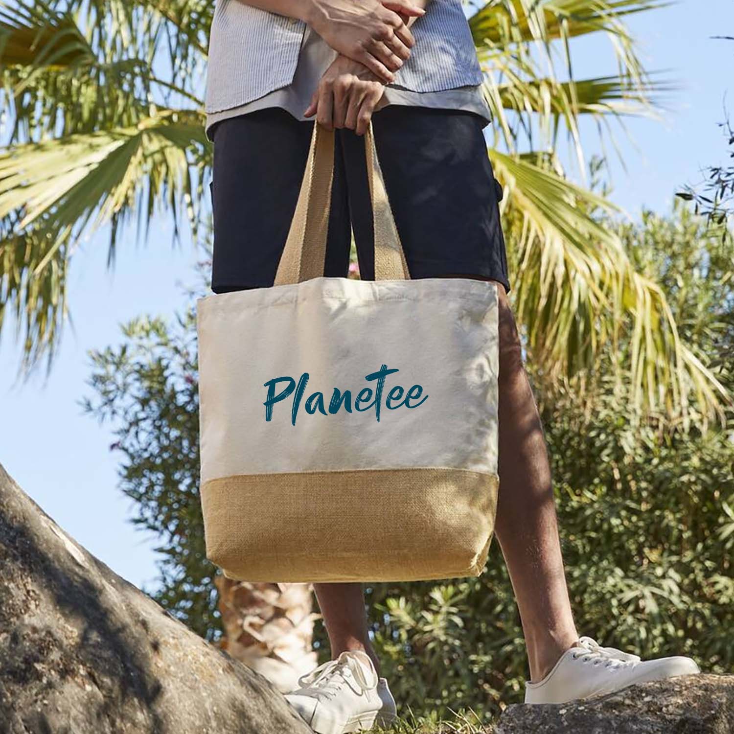 Sac Cabas de Plage Maitresse | Toile de Jute Coton Courses Idée Cadeau Collègue Travail Métier École Fin D’année Merci