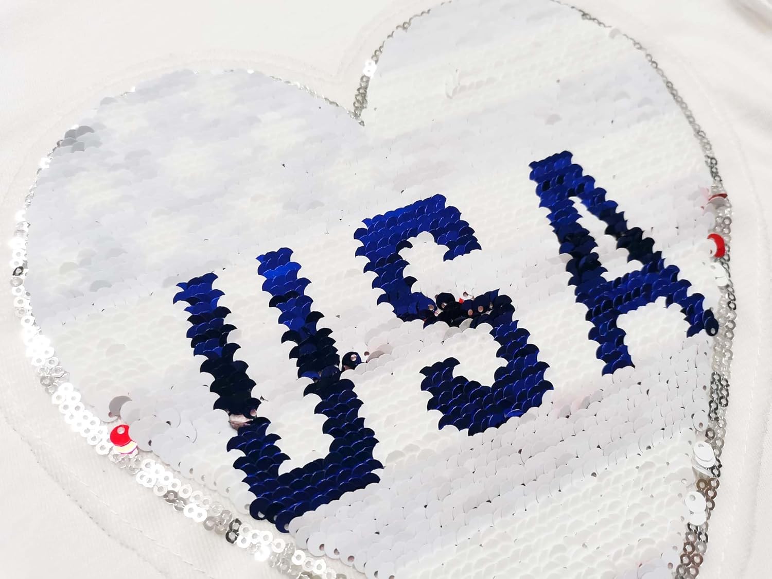 Mrocioa American Heart Flag Girls 4th of July Shirt USA Patriotic Kids Sequin T-Shirt for 2-7 Years - Image 6