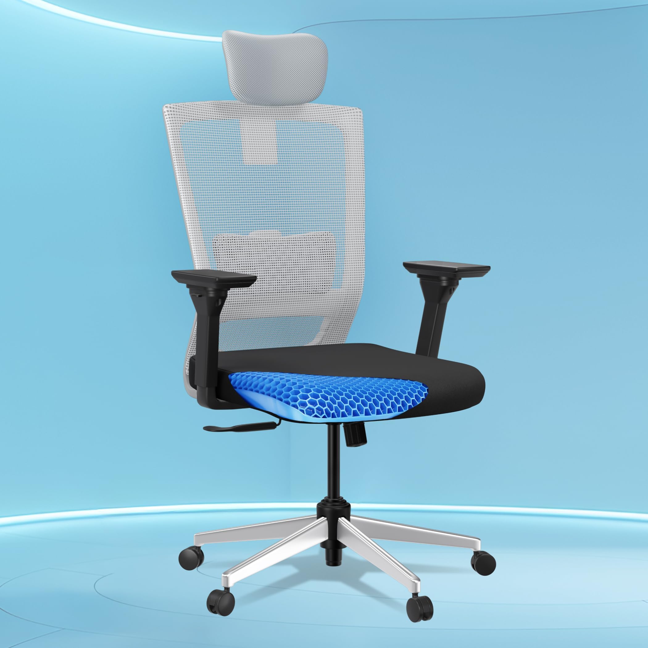 - Stylux Premium Ergonomic Office Chair | Patented SmartGRID seat | SpinePro Lumbar Support | Work, Home, Study | Adjustable Headrest & 4D Armrests | Free Installation| Grey