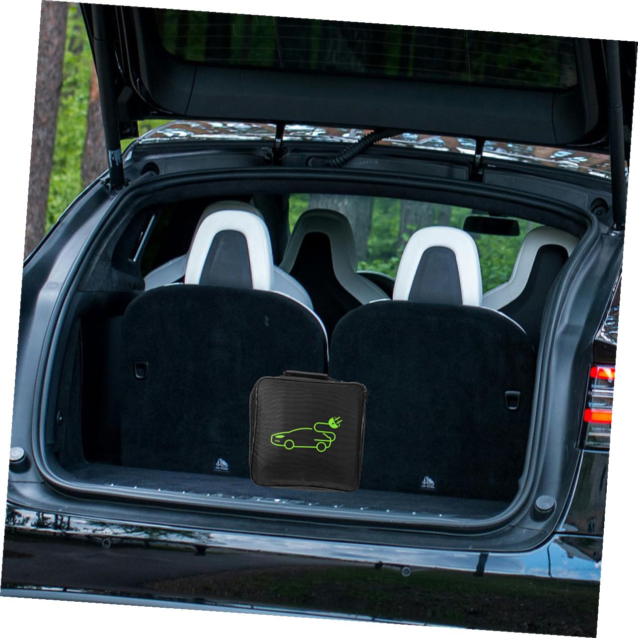 Hemobllo Bolsa de Almacenamiento para Cable de Carga Coche, Organizador Portátil de 2 Piezas, Material Duradero, Tamaño Cuadrado, Uso en Maletero para Mantener Orden y Proteger Cables