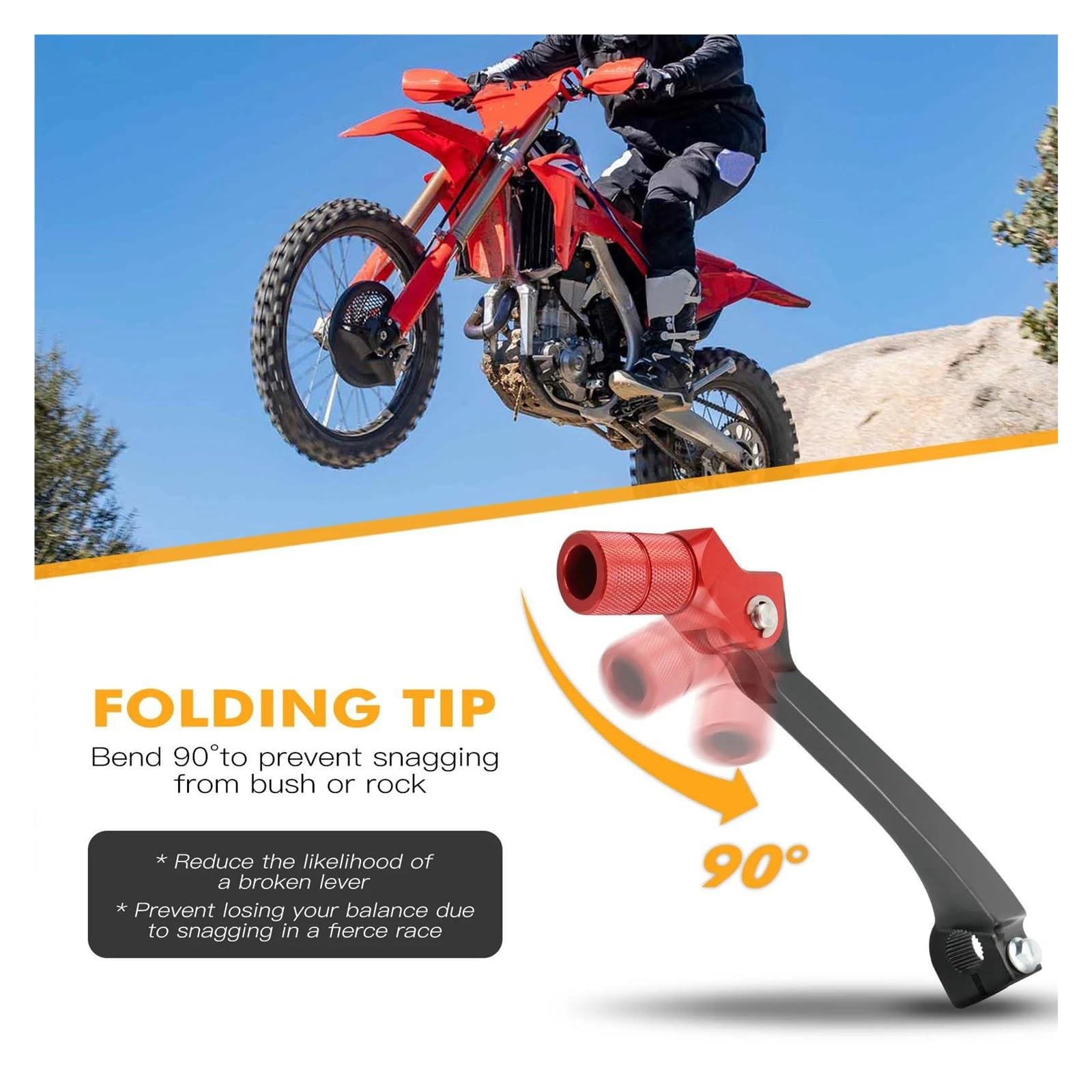 Moto Levier Changement Levier Changement Vitesse Levier Pédale Frein Réglable Forgé Moto pour CRF250R 18-23 CRF450R CRF450RX 17-23 CRF250RX 19-23 Levier Vitesses Shifter Pédale(Kit)