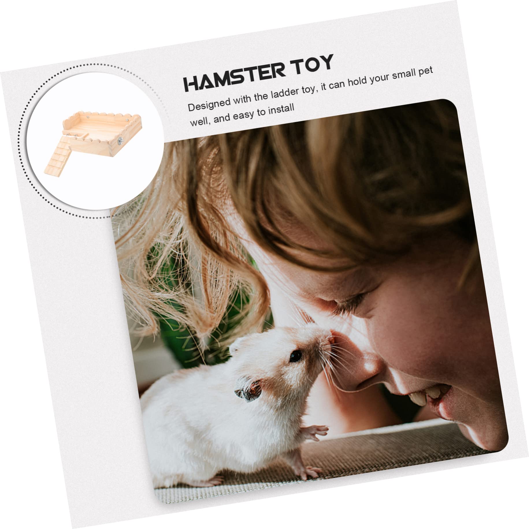 Jouet Plateforme pour Hamster en Bois, Support de Cage Khaki