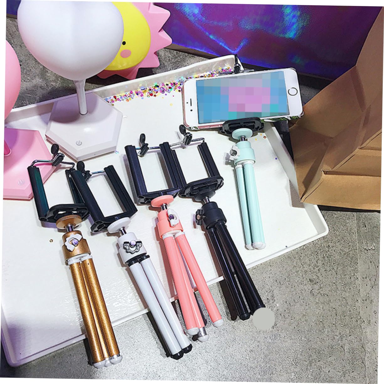 Balacoo Retractable Mini Camera Tripod for Phone Bracket Lightweight 2-Section Tripod Plastic Painted Head