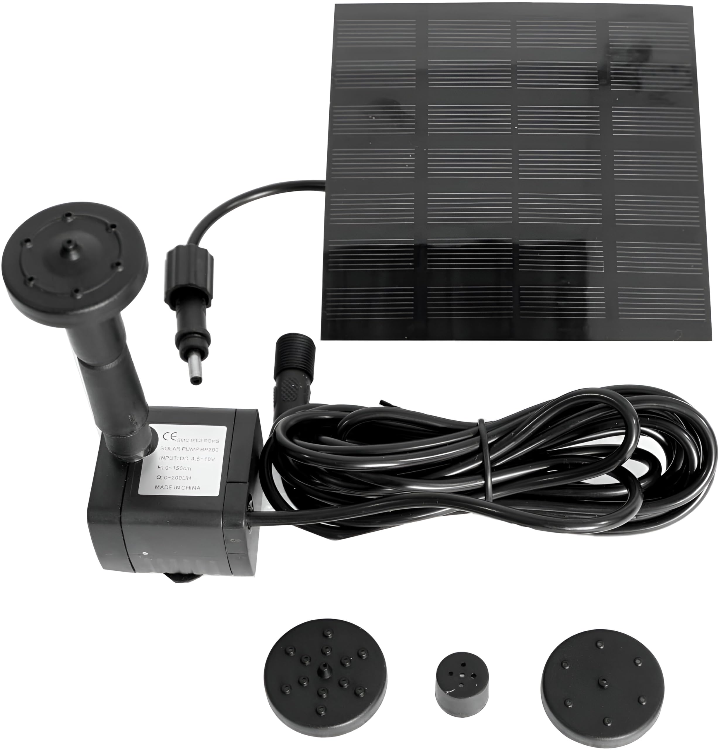Primrose 1550LPH Solar Pump Kit for Outdoor Garden Water Feature Fountains with Lights and Backup Battery