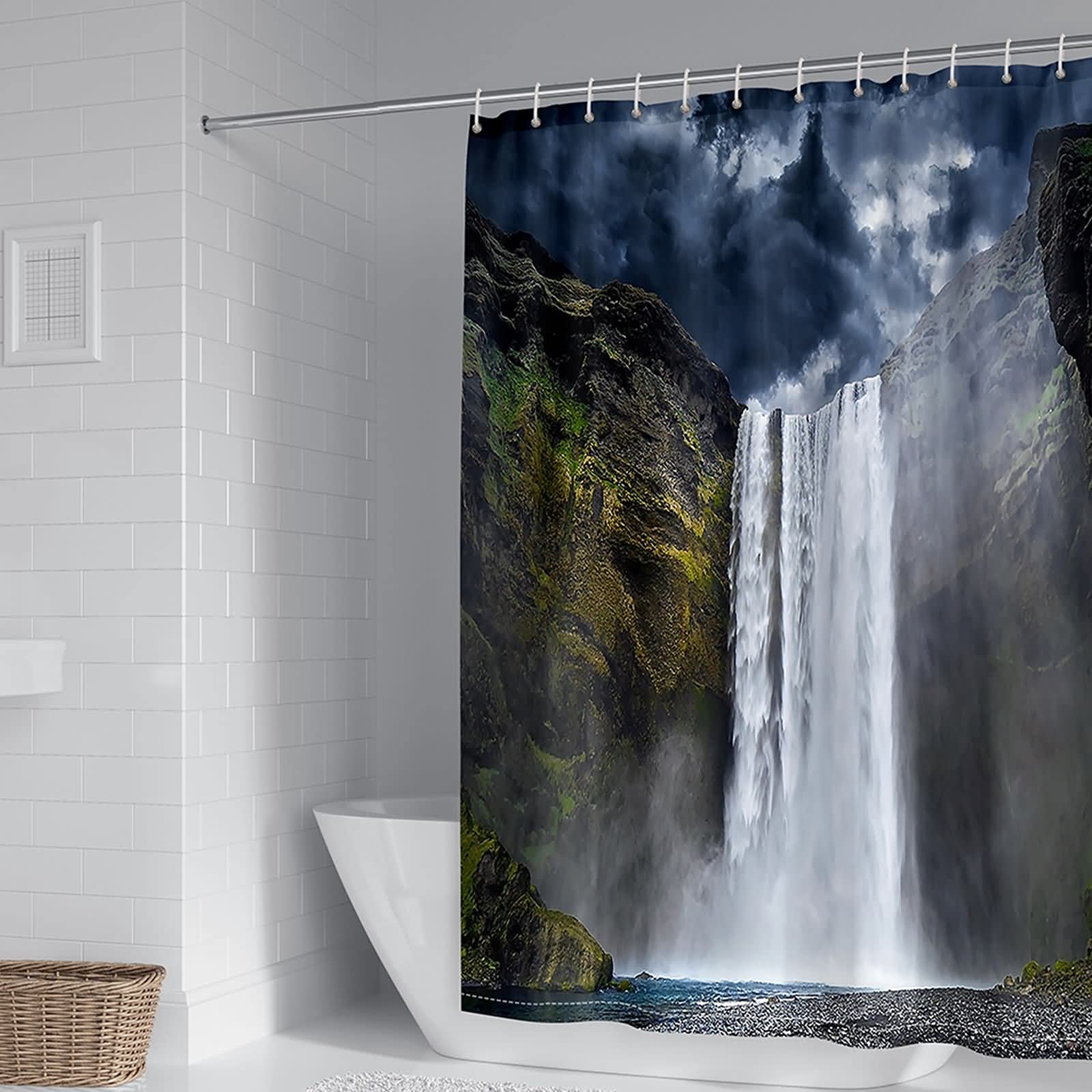 Rideau de douche 150x200 anti moisissure KnSam polyester cascade lavable