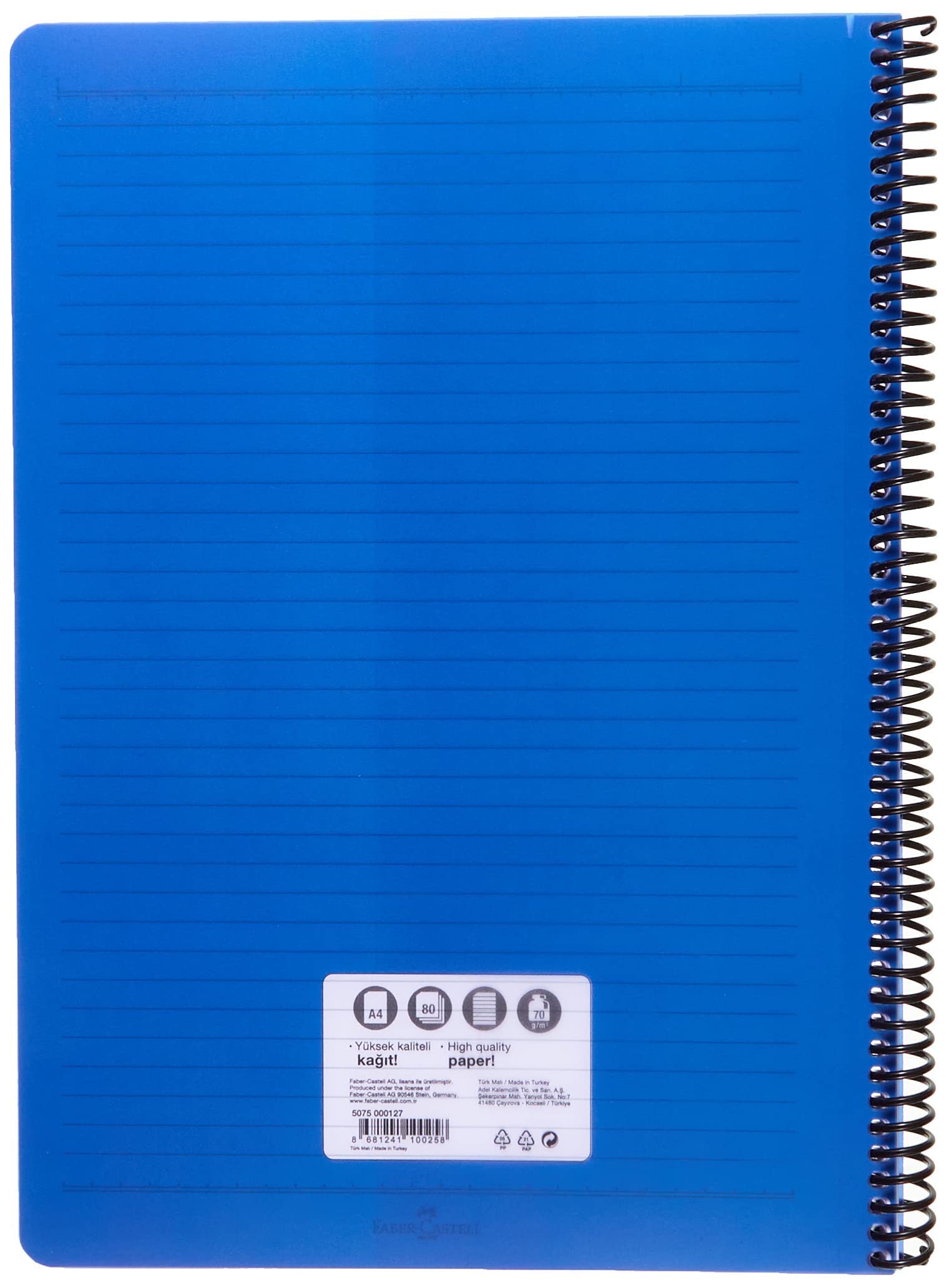 Faber-Castell BiColor Spiralli Defter, A4, 80 Yaprak, 70g Kağıt, Çizgili, Dayanıklı PP Kapak, Asorti Renkler, Kullanışlı ve Şık Tasarım 3lü paket