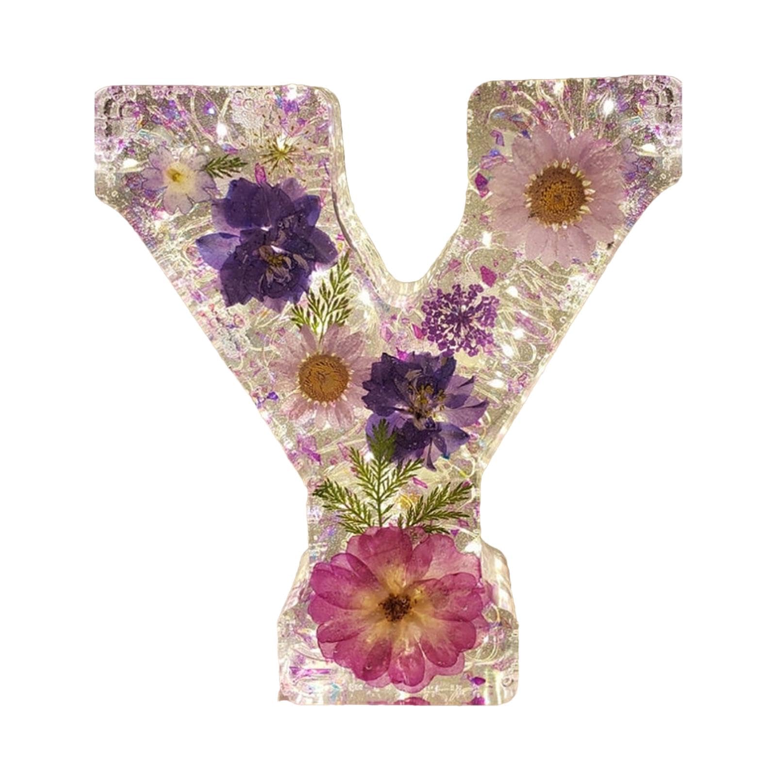 Floral Resin Alphabet Night Light, Floral Resin Night Light, Dried Flower Led Lamp, LED Resin Flower Lamp, Alphabet Floral Night Light, Alphabet LED Letter Light, Creative Table Light Night Lamp