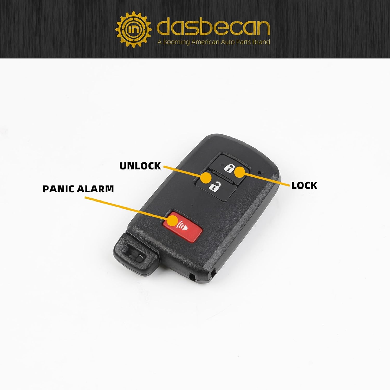 Dasbecan Key Fob Replacement Compatible with Toyota Highlander 2017-2019 Land Cruiser 4Runner 2020-2021 Tacoma 2015-2021 Sequoia Tundra 2019-2021 Replaces HYQ14FBA 281451-2110 3 Buttons