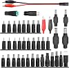 Laptop DC Power Adapter Kits 41 PCS Universal 5.5 mm x 2.1 mm DC AC Power Adapter Tips Connector for Power Supply Plug Jack Sets