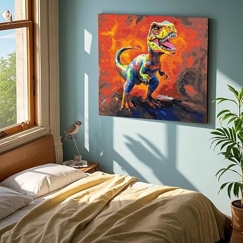 Vista 29 de KOMI Kit de pintura abstracta por números para adultos principiantes, pintura por números, kits de pintura sobre lienzo para decoración del hogar