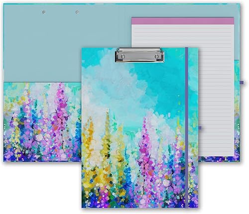 Bonito portapapeles con bloc de notas forrado recargable y bolsillo de almacenamiento interior para oficina, elegante portapapeles plegable A4,