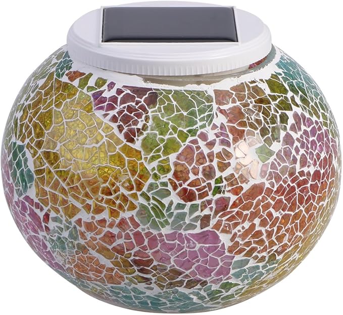 ledmomo Solar Light Color Changing Solar Table Lamps Waterproof Glass Ball Garden Lights for Christmas Outdoor Light Decorations