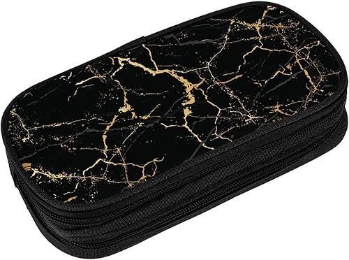 Miniatura 14 de Perinsto Estuche de lápices de mármol blanco y negro de gran capacidad, caja de papelería con compartimentos múltiples, soporte para lápices