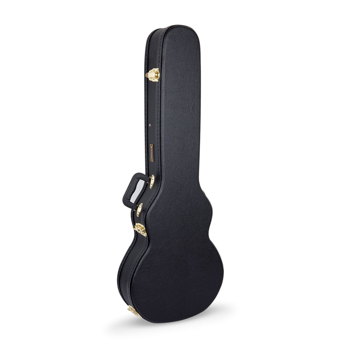 Crossrock Hardshell wielowarstwowe drewniane etui na gitarę elektryczną, styl korpusu Les Paul w kolorze czarnym (CRW500LBK)