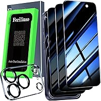Vista 11 de Ferilinso 2 Pack Screen Protector for iPhone 12 Pro Max with 2 Pack Tempered Glass Camera Lens Protector Phone Case Friendly HD Accessories