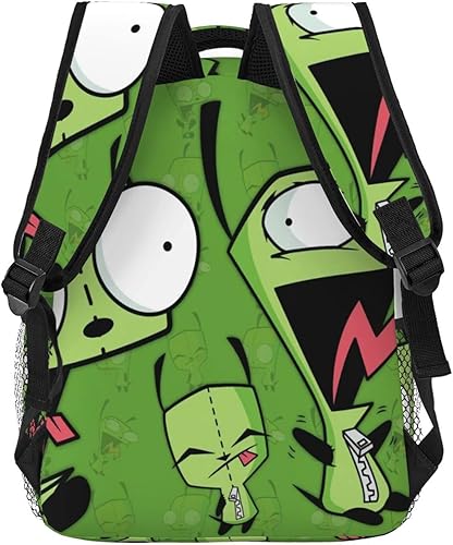 Miniatura 4 de Mochilas Invader Anime Zim Mochila ajustable para laptop Bolsa de hombro doble para mujeres hombres escalada compras trabajo, Negro -, Mochilas