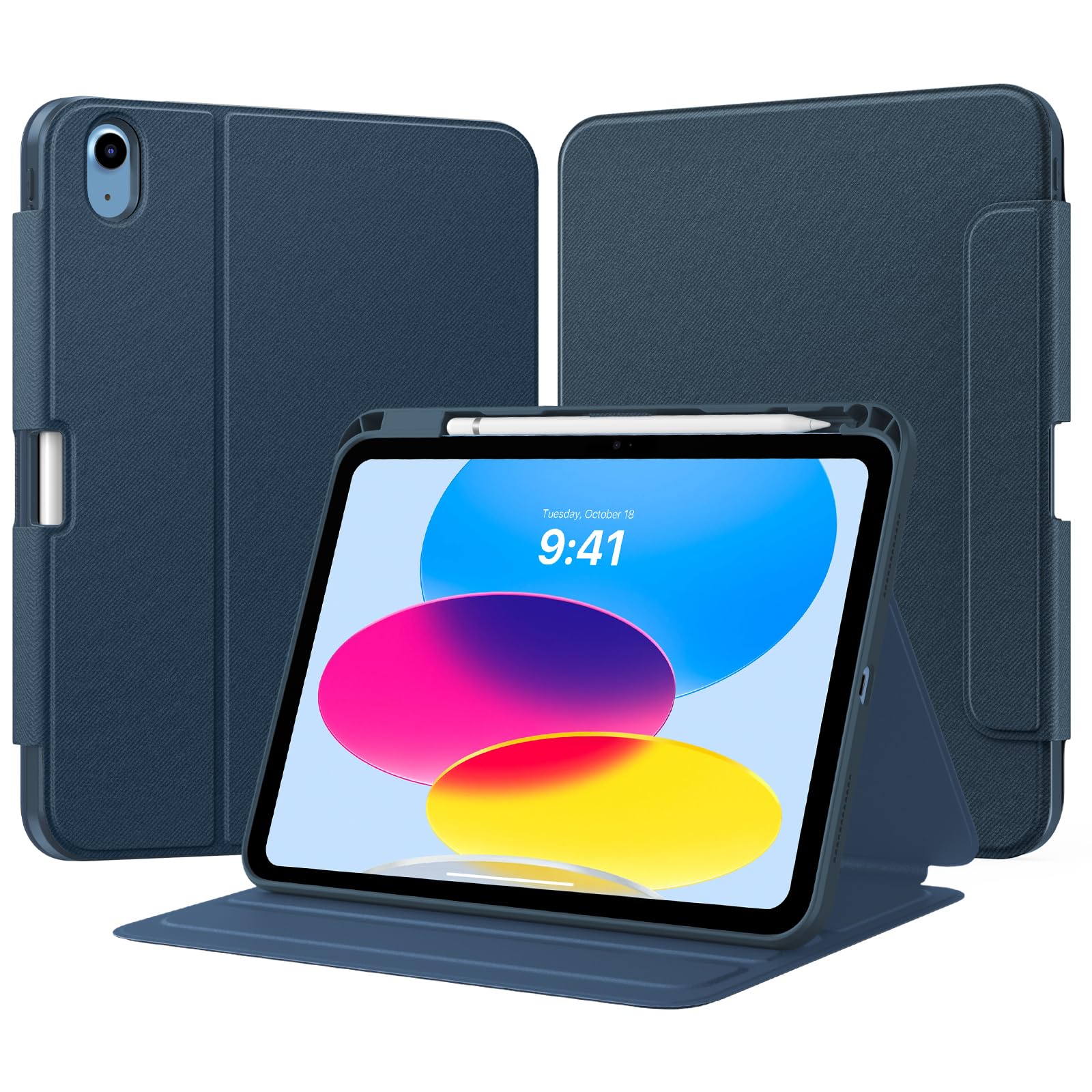 TiMOVO Case for iPad (A16) 11th Generation 11 Inch 2025, iPad 10th Generation 10.9 inch 2022 with Pencil Holder, Protective Folio Stand Cover,