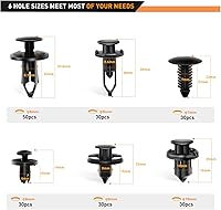 Vista 3 de GOOACC - GRC-47 Clips universales de plástico para guardabarros, 200 clips de remache con 6 tamaños de clips de retención de carrocería