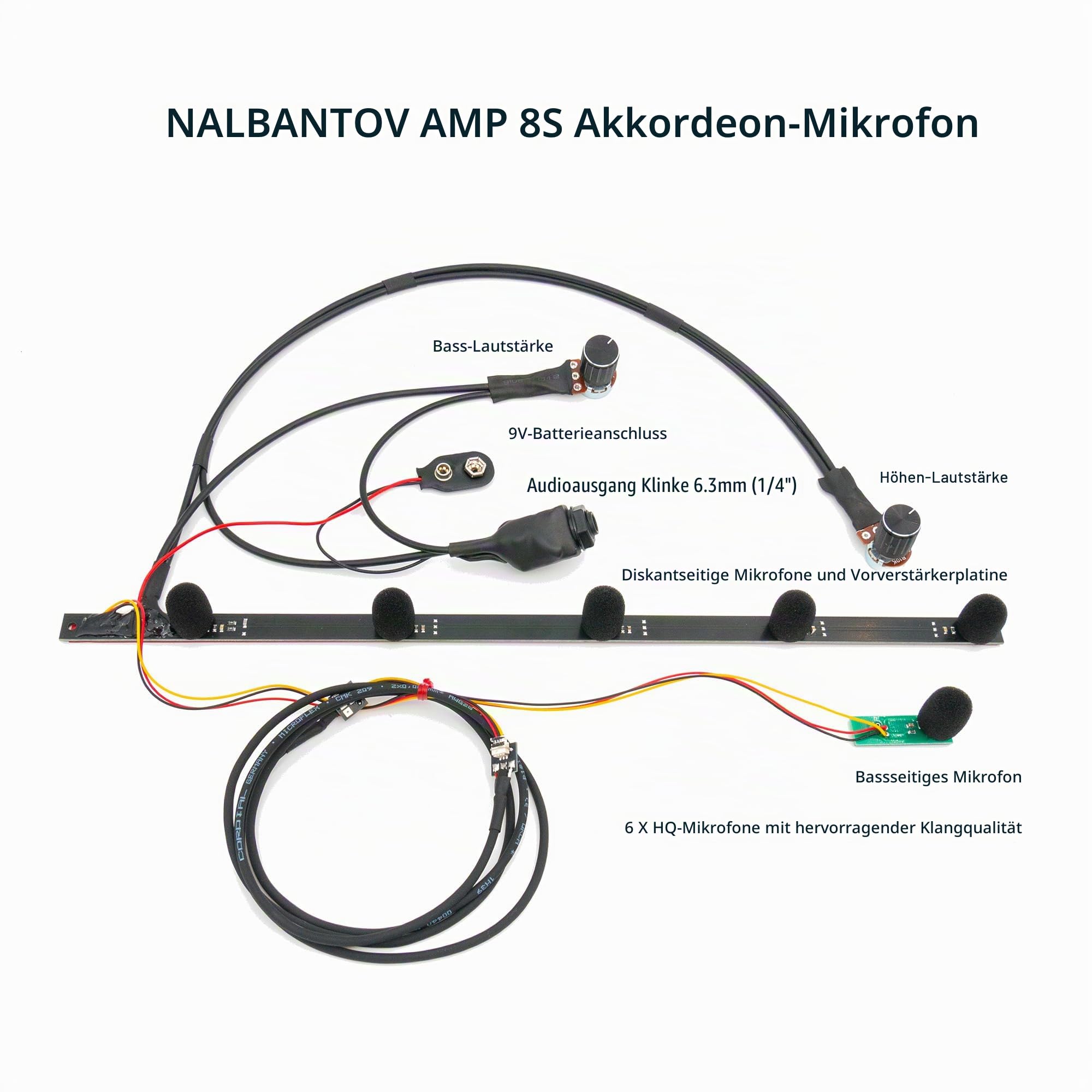 Akkordeon-Mikrofon-Tonabnehmersystem AMP 8S | mit überlegener Klangqualität