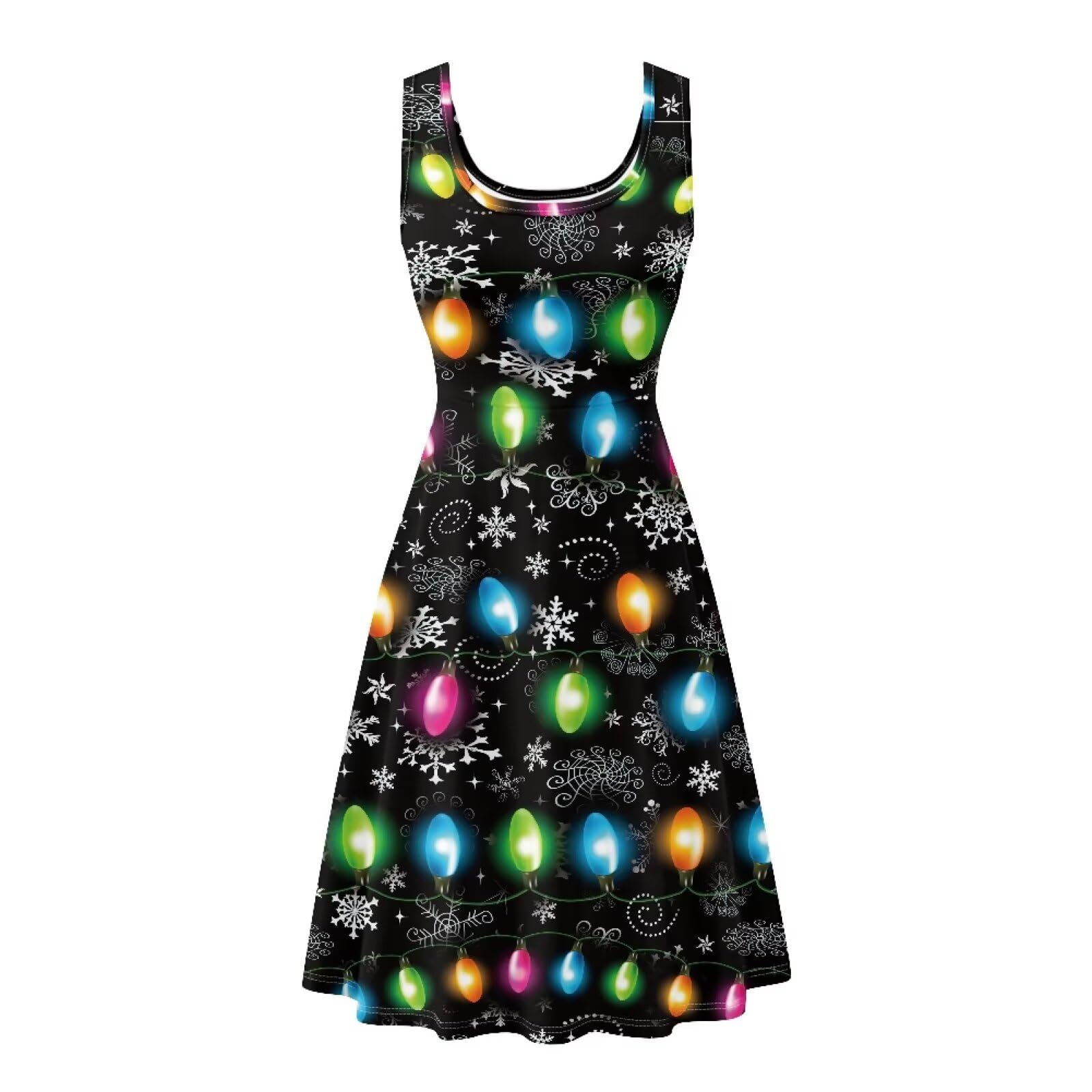 Dreaweet Casual Sleeveless Dresses for Women Girls, Round Neck Tank Dresses with Pockets Summer Sundress Size XS-4XL