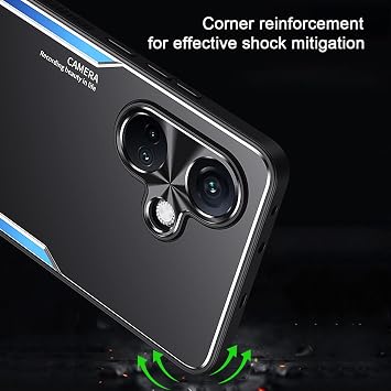 ESTH® Case for OnePlus Nord CE3 5G [Heavy Duty] Armor Aluminum Metal Shockproof Bumper Case, Soft Silicone Military Hybrid Hard Cover for OnePlus Nord CE3 5G, Silver