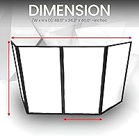 Vista 2 de Pyle Pantalla de Cubierta Plegable para Cabina de DJ - Tablero Frontal Portátil para Eventos Fachada Pantalla de Proyector de Luz de Video Panel