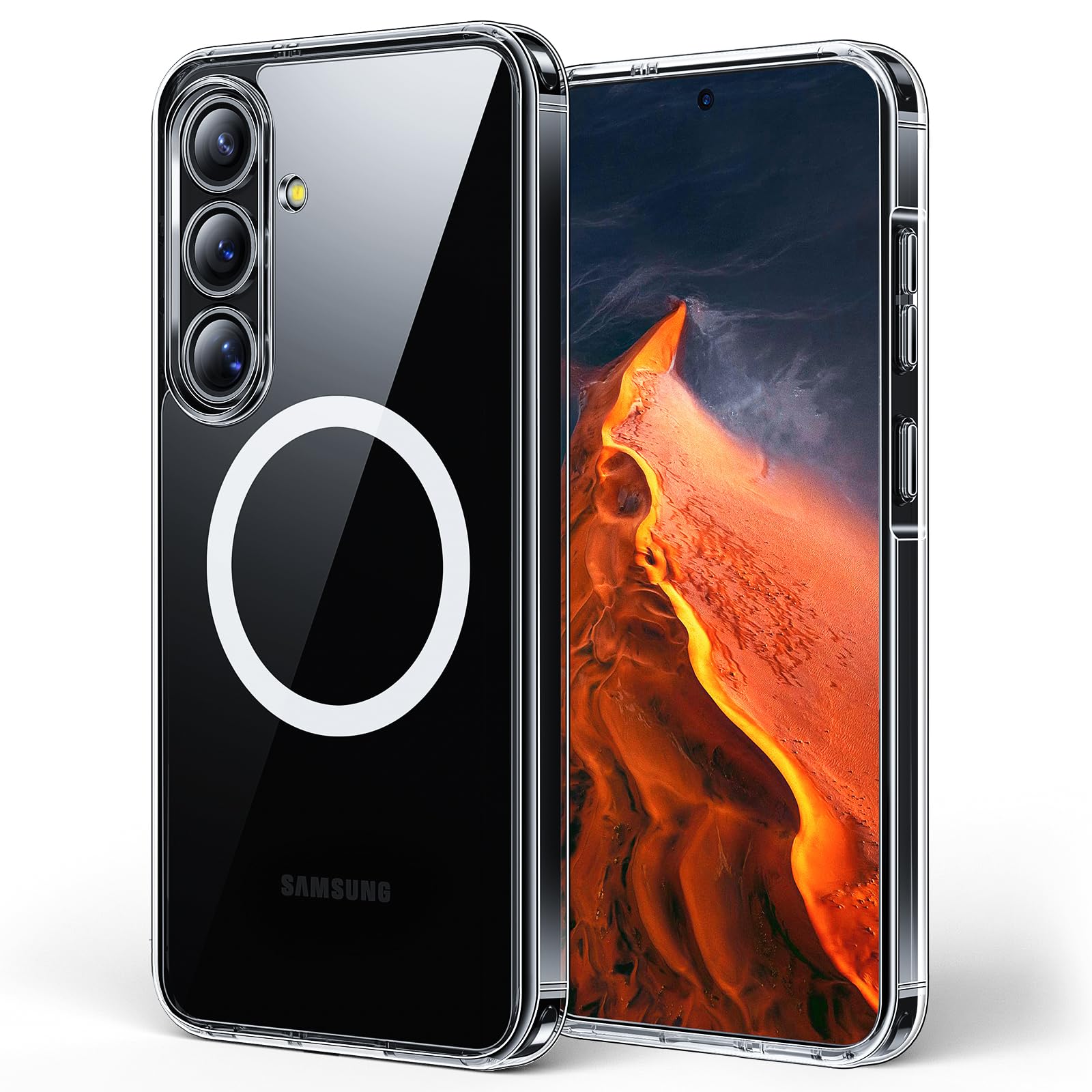 TAURI for Samsung Galaxy S25 Case, Compatible with MagSafe [Anti-Yellowing], 15FT Military-Grade Protection, Shockproof Slim Magnetic Phone Case for