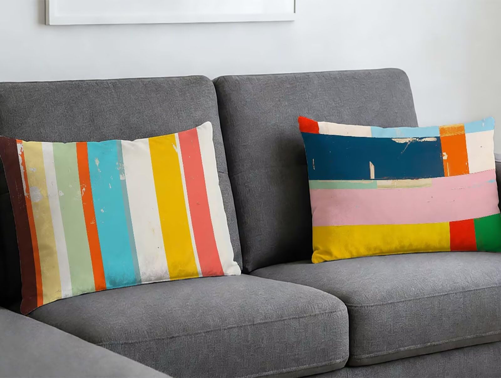Housse de coussin 50x70 cm en velours - Lot de 2 taies rectangulaires avec zip invisible O-242LQ