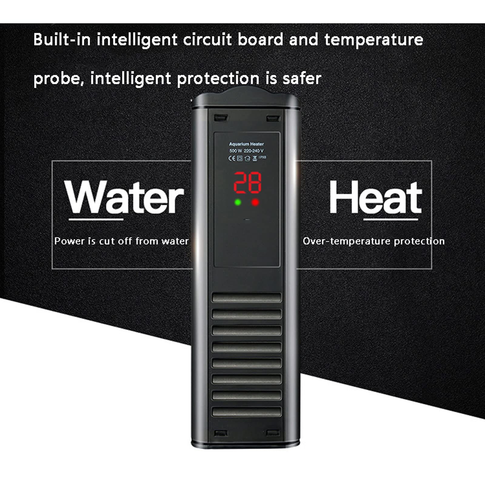 Calentador Automático Acuario Calentador Prueba Explosiones PTC Temperatura Constante Calefacción,1200W