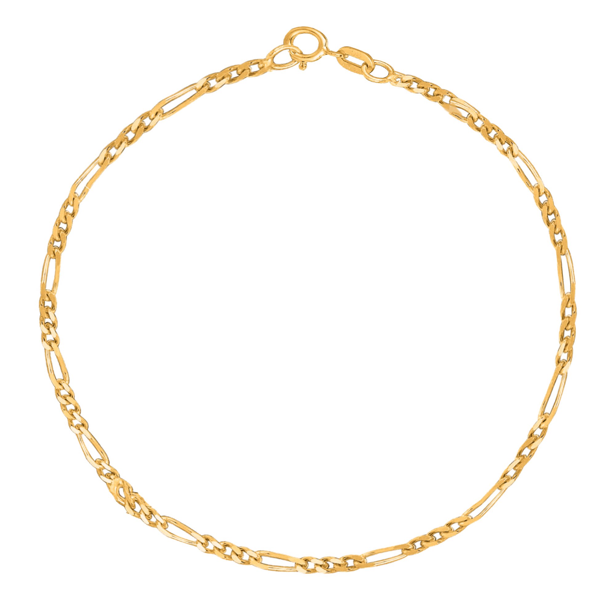 Ritastephens 14k Yellow Gold Figaro Link Anklet
