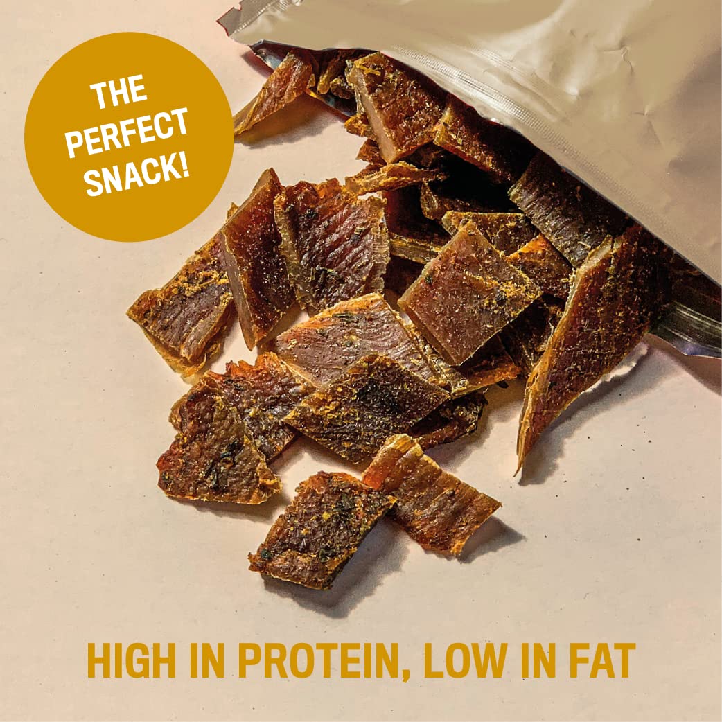 Barazzo Pork Jerky Honey Mustard | 1 kg (2x500g maxi bag) | 100% Cecina Regional Premium | Beef Jerky/Biltong
