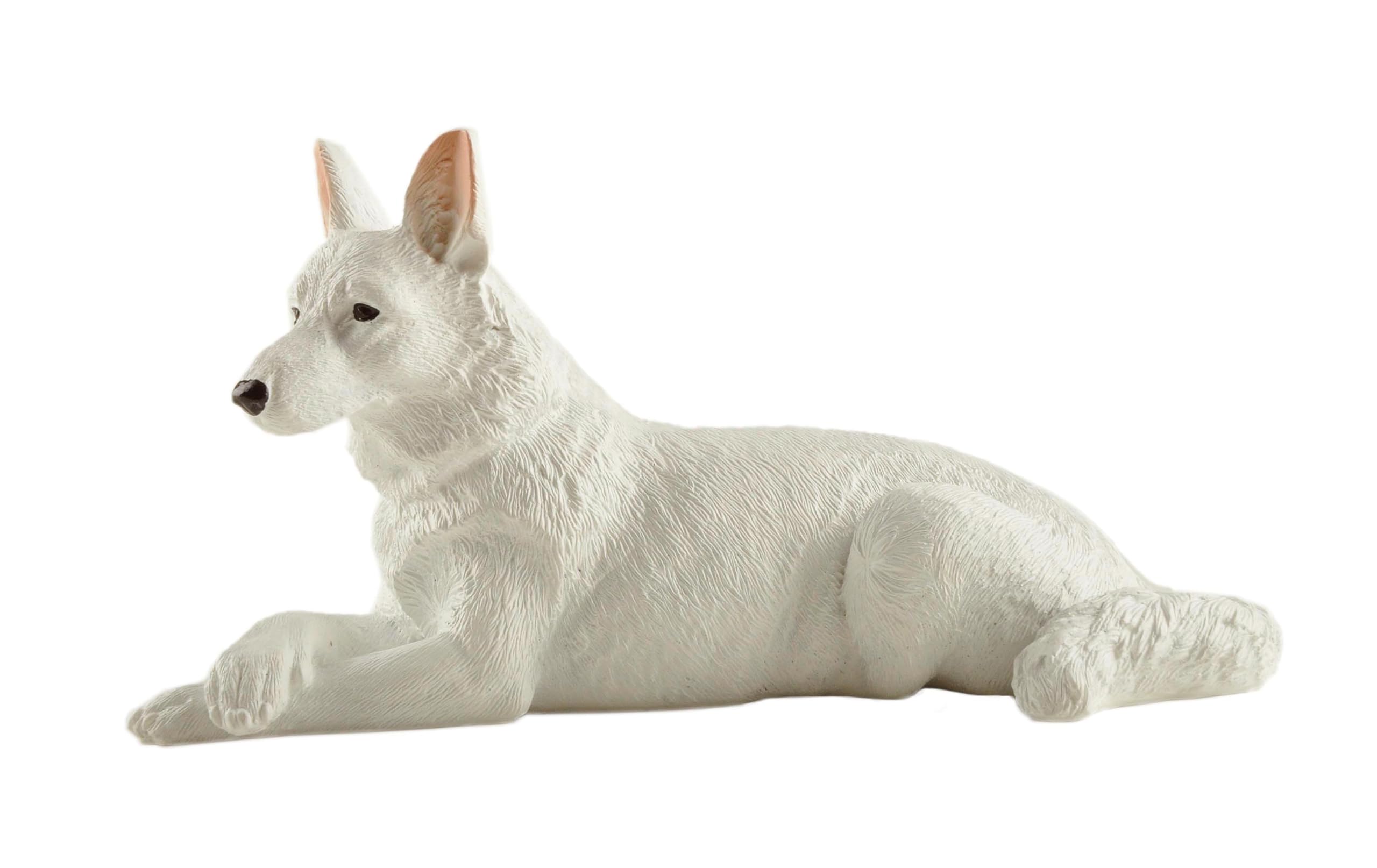 Figurine berger allemand blanc 15,2 cm, décoration bureau et maison