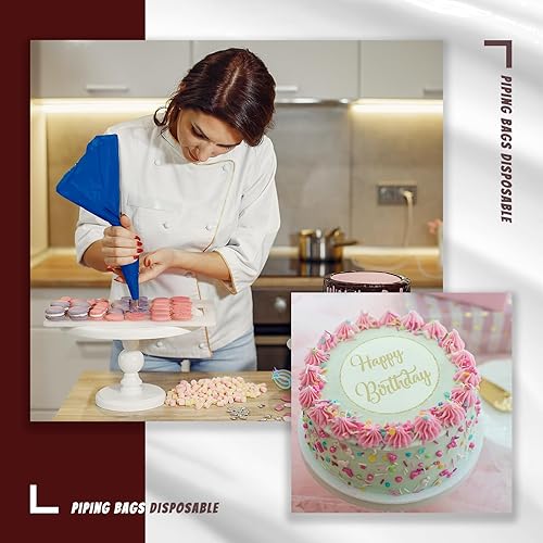 Miniatura 7 de VolksRose 50 bolsas desechables para pastelería, bolsas de pastelería grandes de 21 pulgadas, bolsas gruesas para decoración de pasteles, bolsas de