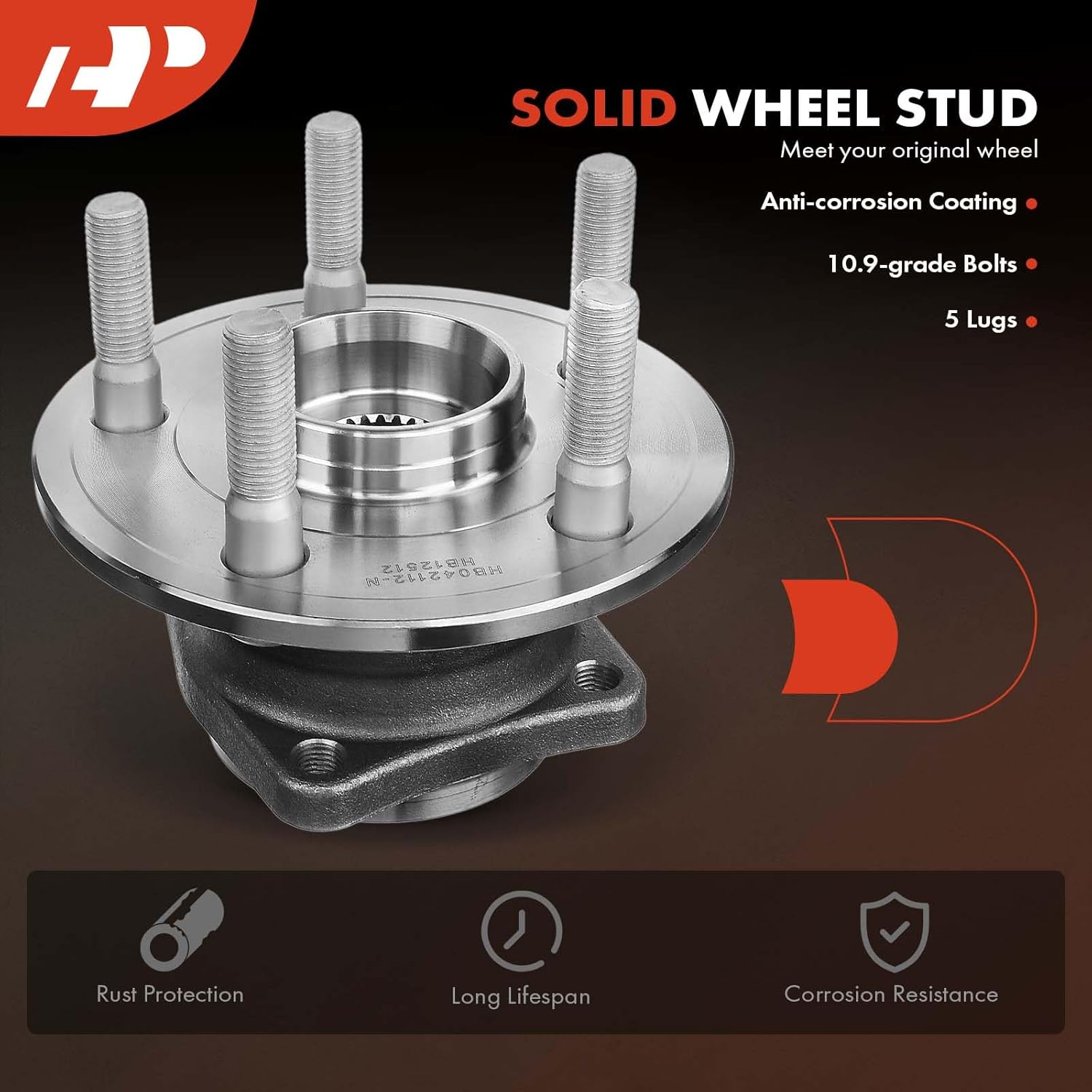 A-Premium Rear Wheel Bearing and Hub Assembly with 5-Lug Compatible with Toyota Matrix 2003-2006, Pontiac Vibe 2003-2006, AWD & 4-Wheel ABS Only