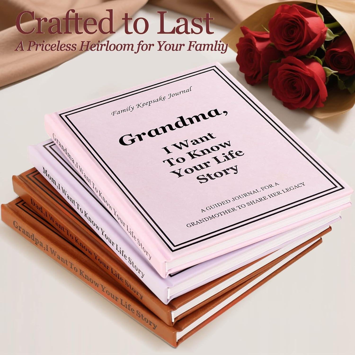 Grandma I Want to Know Your Life Story Journal, Leather Hardcover Book with 250+ Prompt Questions for Grandmother to Share Her Love and Memories, Christmas Gifts for Grandma Birthday Mother's Day - Image 7