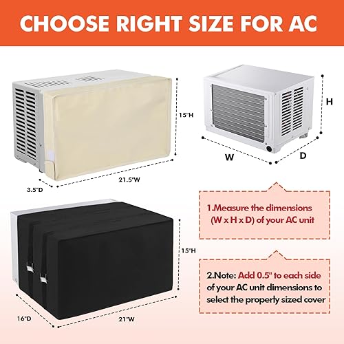 Miniatura 2 de 2 cubiertas de aire acondicionado para ventana, cubiertas de aire acondicionado para exterior e interior, aislamiento de 3 capas con papel de