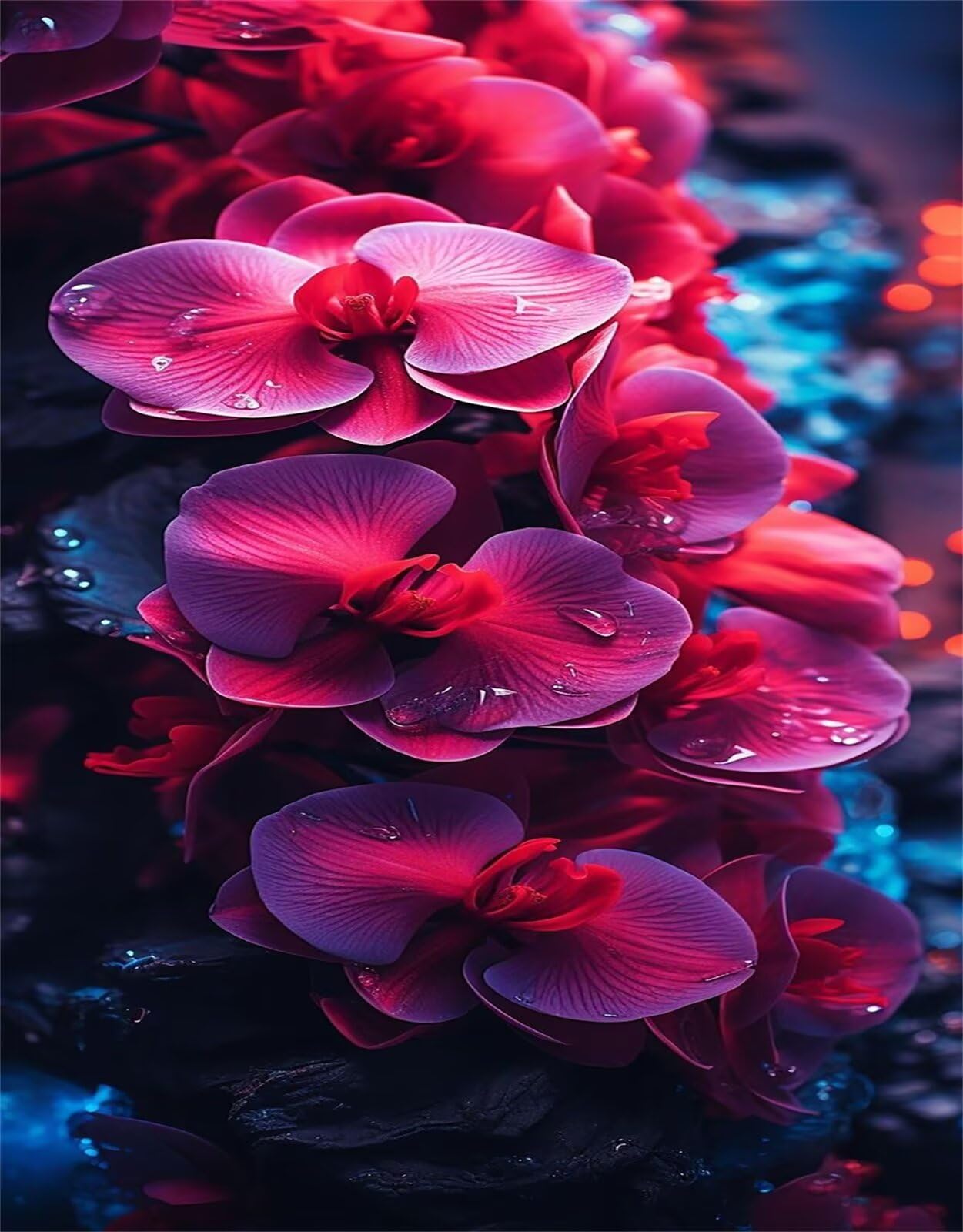 Puzzle 2000 Pezzi per Adulti 100x70 cm, Orchidee Phalaenopsis Viola, Rompicapo Artistico per Famiglia e Relax, Quadro Decorativo da Parete, Idea Regalo Originale