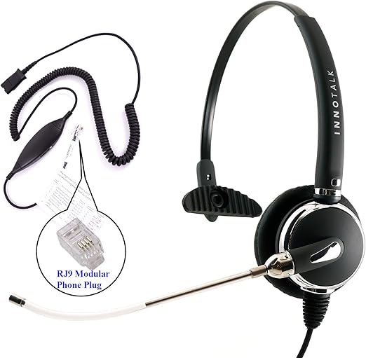 RJ9 Headset Professional Voice Tube Mic Headset + 8
